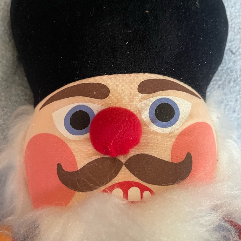 Hallmark Black and Red Stuffed Nutcracker Stocking 1984